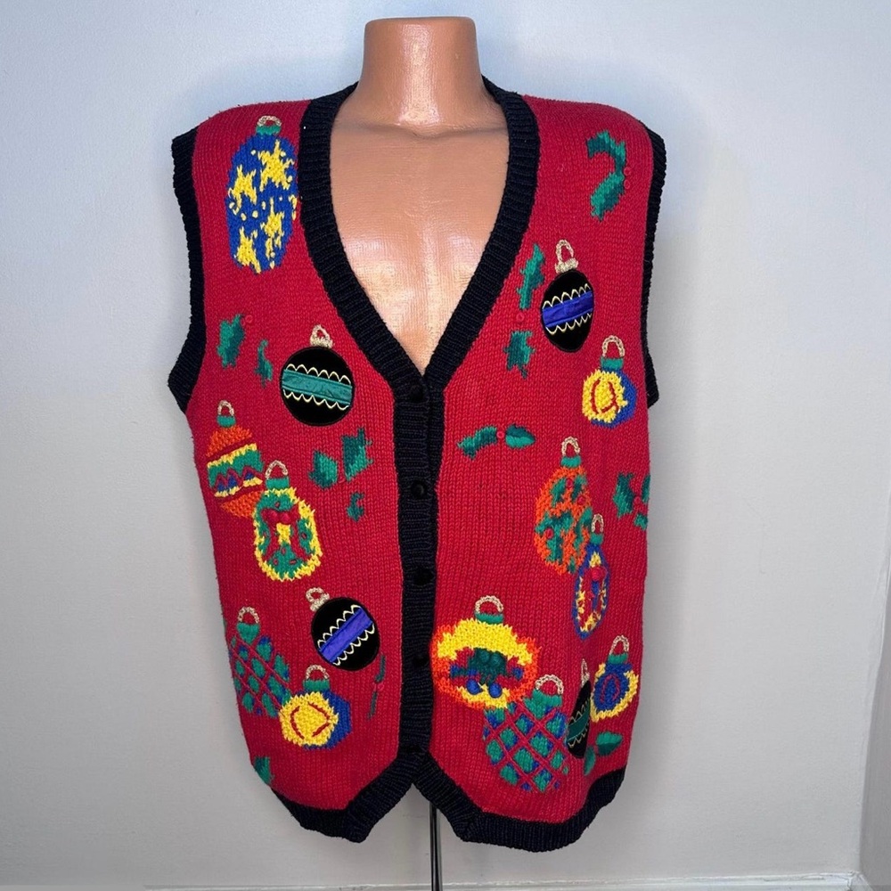 Vintage 1990 Christmas Vest, Size XXL